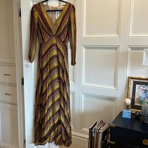 Vintage Richilene Striped Formal Dress